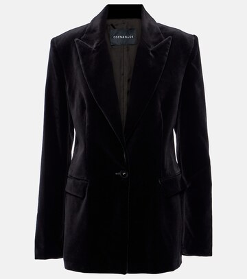 costarellos azura cotton velvet blazer in black
