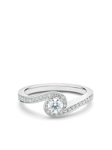 platinum My First De Beers Caress round brilliant diamond ring in silver