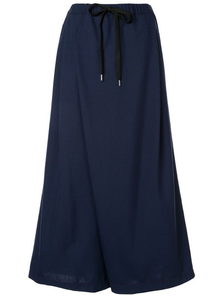 Marni drawstring waist cropped trousers in blue