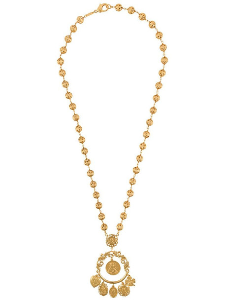 Dolce & Gabbana votive image drop necklace in gold