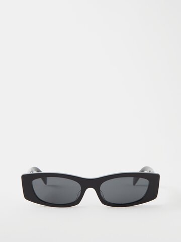 celine eyewear - rectangular acetate sunglasses - womens - black grey
