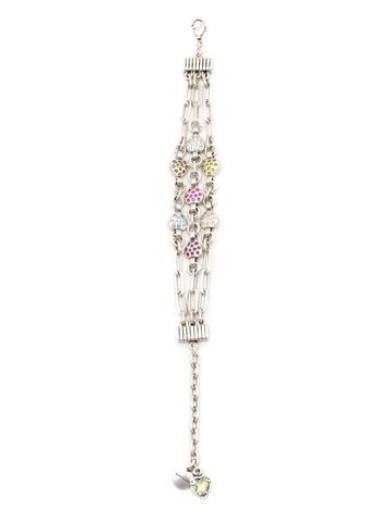 camila klein special love crystal heart-embellished bracelet - silver