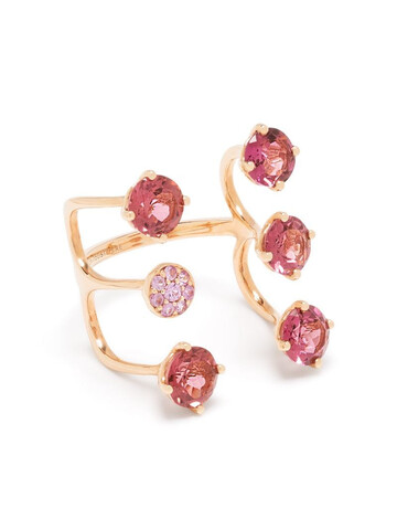Stefere 18kt rose gold sapphire cage ring in pink
