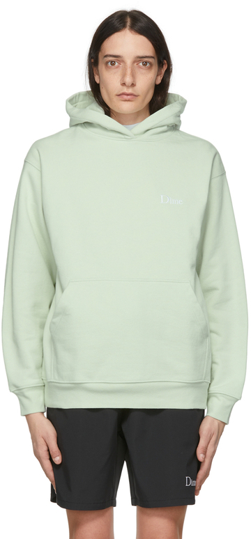 Dime Green Cotton Hoodie in mint