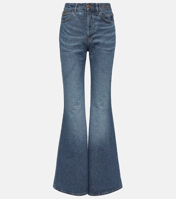 chloe chloé merapi high-rise flared-leg jeans in blue