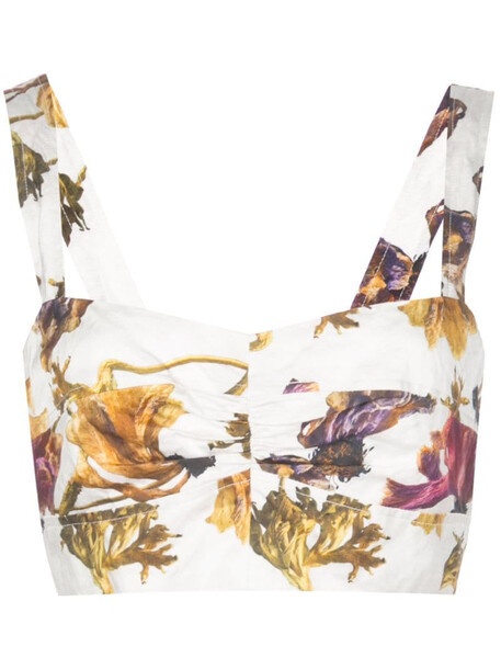 Jason Wu Collection floral-print bra top in white