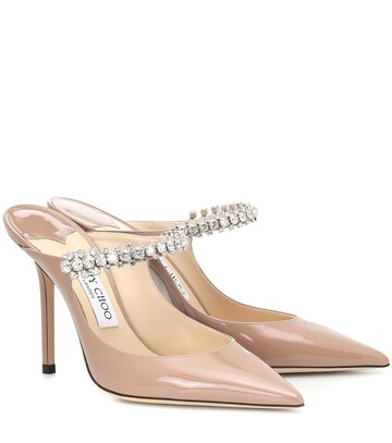 jimmy choo bing 100 patent leather mules in pink