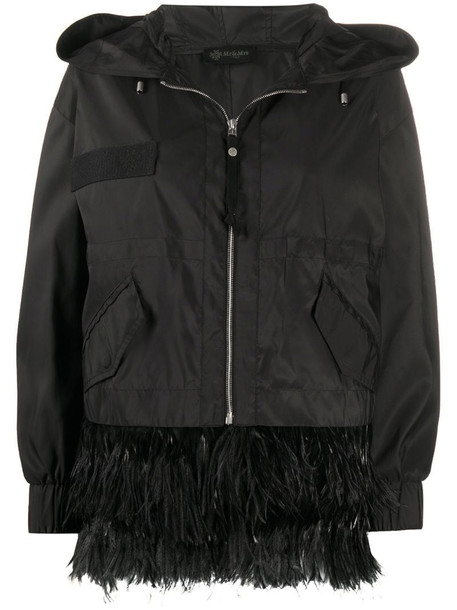 Mr & Mrs Italy feather-trim hooded jacket in black