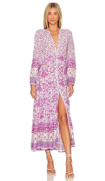 SPELL Mossy Button Through Gown in Purple in lilac