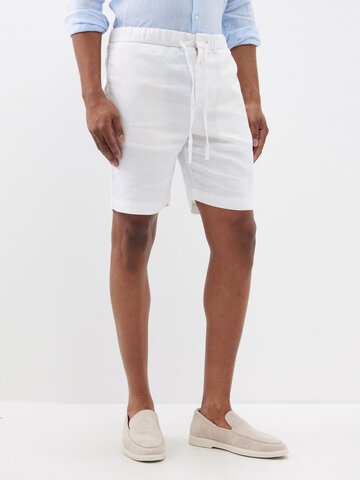 frescobol carioca - felipe drawstring-waist linen-blend shorts - mens - white