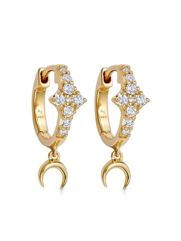 astley clarke gold luna crescent hoop earrings