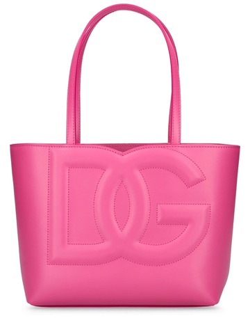 dolce & gabbana small dg logo leather tote bag