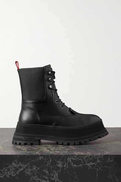 Burberry - Springton Leather Platform Ankle Boots - Black