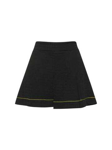 ganni jacquard jersey cutout mini skirt in black