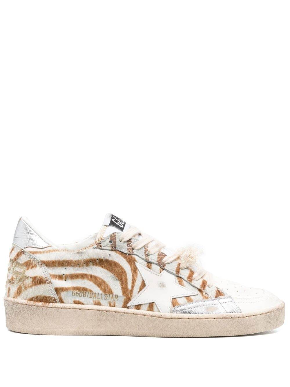 Golden Goose zebra-print low-top sneakers - White