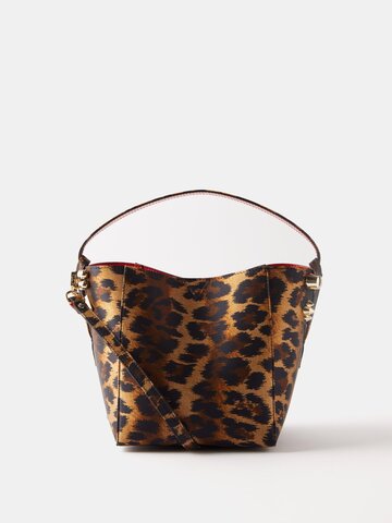 christian louboutin - cabachic mini leopard-print leather cross-body bag - womens - brown multi