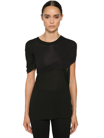 UNRAVEL Wrapped Cotton Jersey T-shirt in black