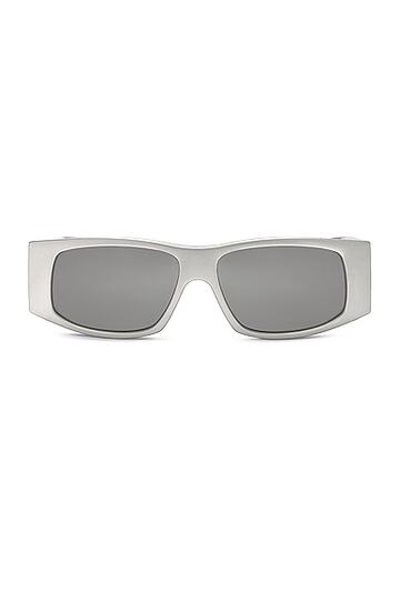 balenciaga led sunglasses in metallic silver