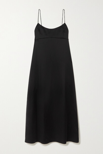 Totême - Satin Midi Dress - Black