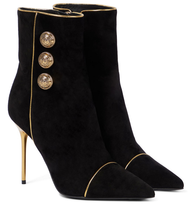 Balmain Roni suede ankle boots in black