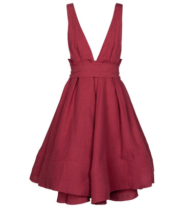 Brock Collection Quesyn linen minidress in red