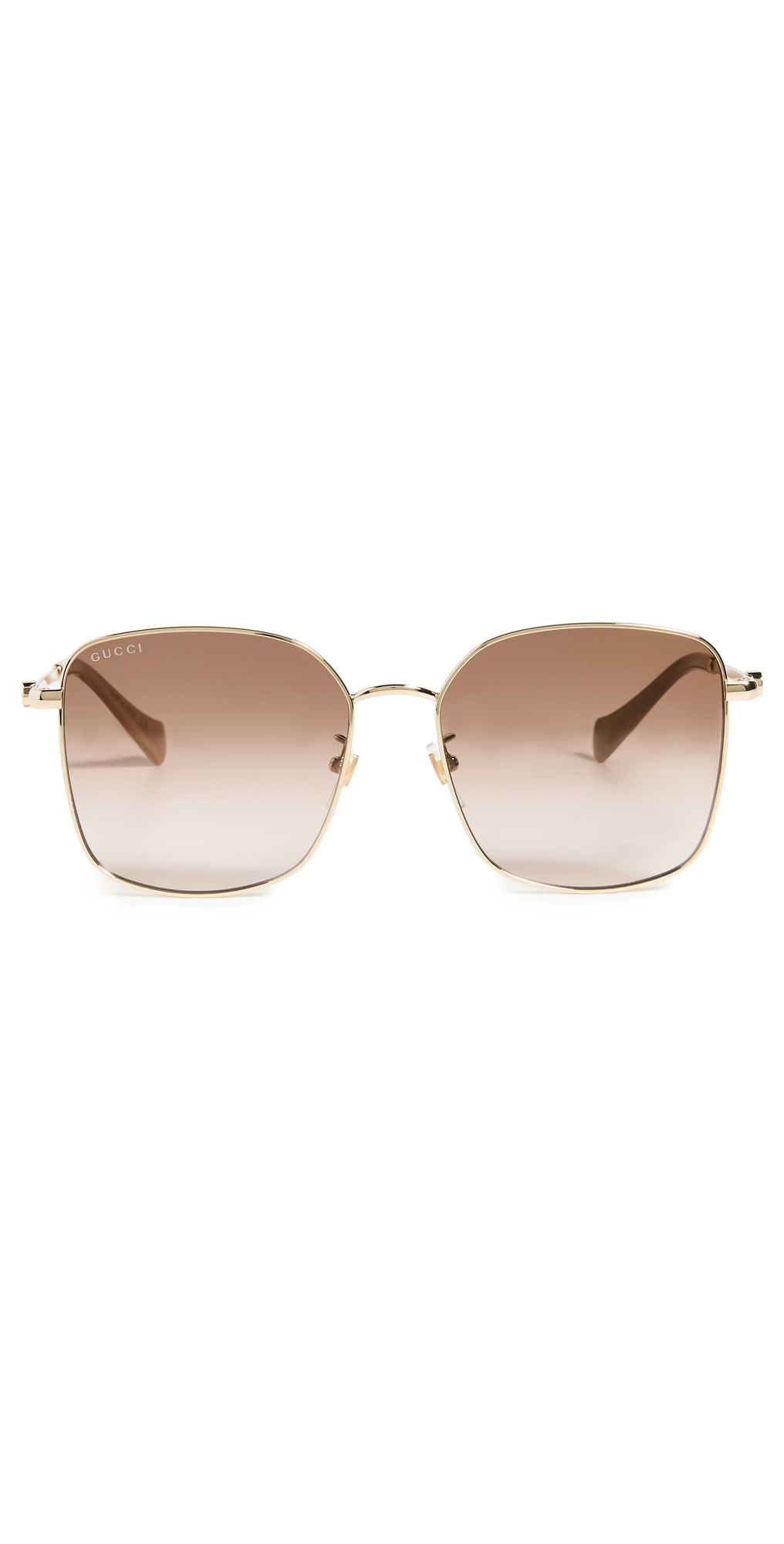 Gucci Mini Running Metal Squared Sunglasses in brown / gold