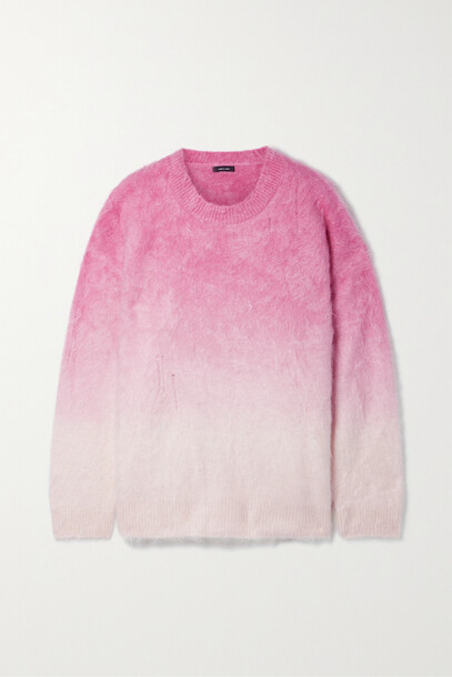 R13 - Oversized Ombré Brushed Cashmere Sweater - Pink