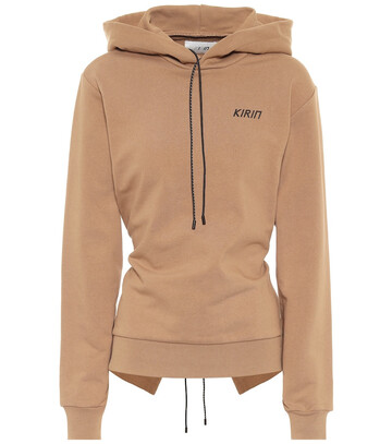 Kirin Open-back cotton hoodie in brown