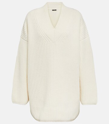 joseph ribbed-knit wool sweater in white