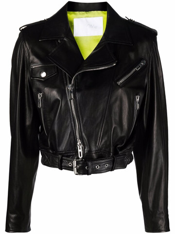 drome cropped biker jacket - black