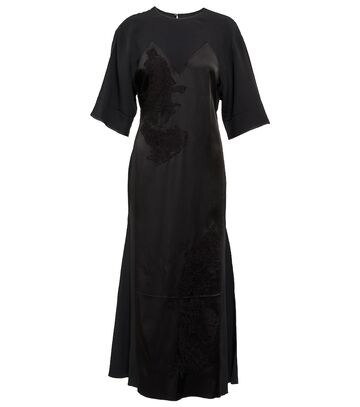 Victoria Beckham Lace-detailed midi dress in black