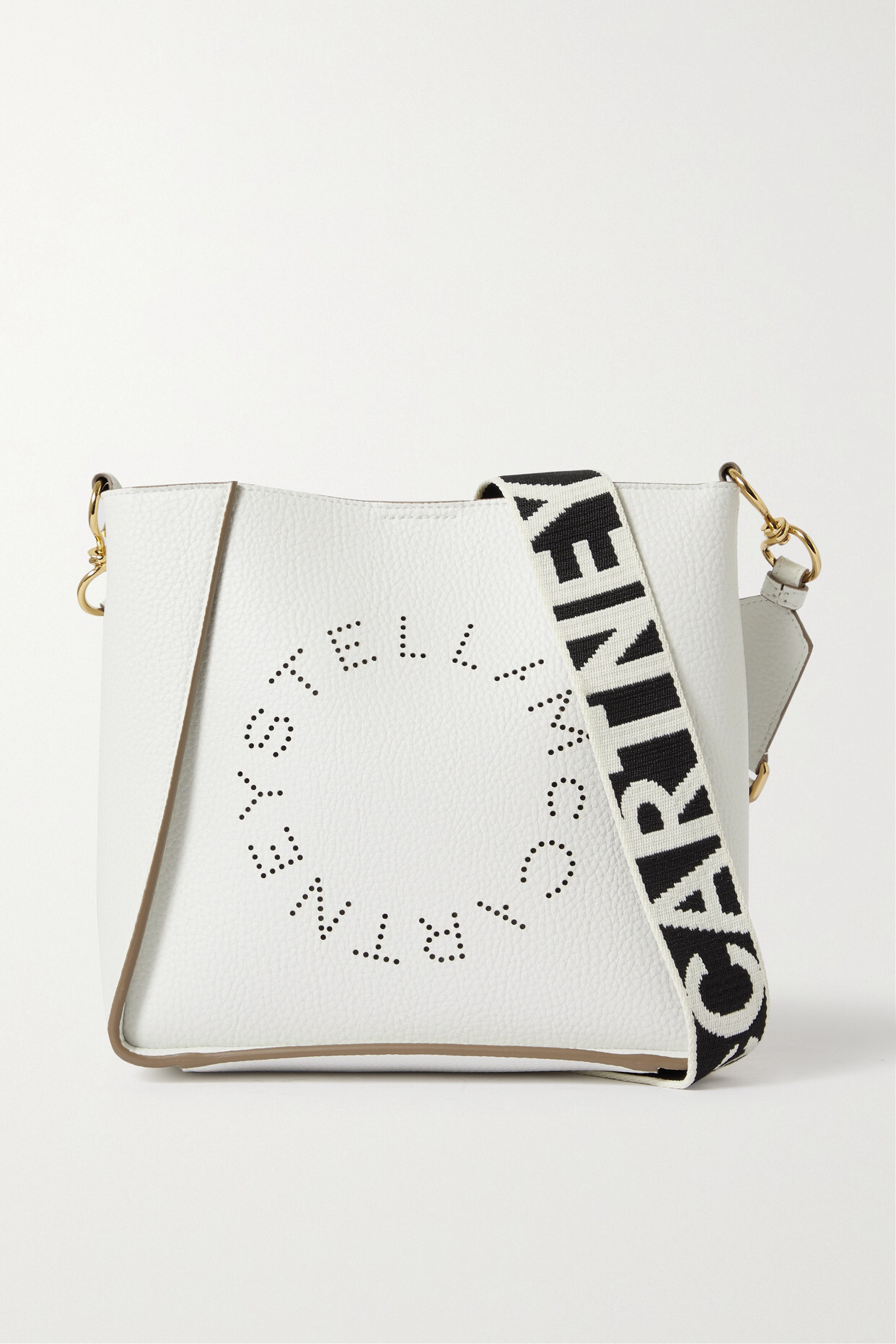 Stella McCartney - Logo-perforated Vegetarian Leather Shoulder Bag - White