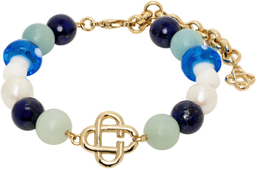 casablanca multicolor shroom love bead bracelet in blue / gold