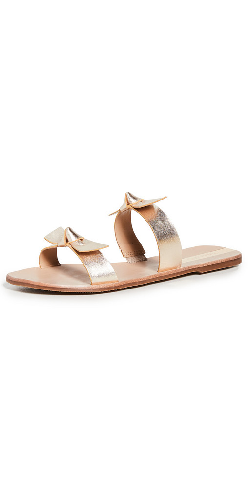 KAANAS Antonia Double Bow Sandals in gold