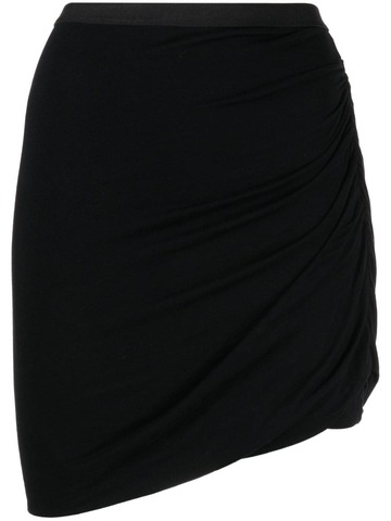 rick owens lilies asymmetric ruched mini skirt - black