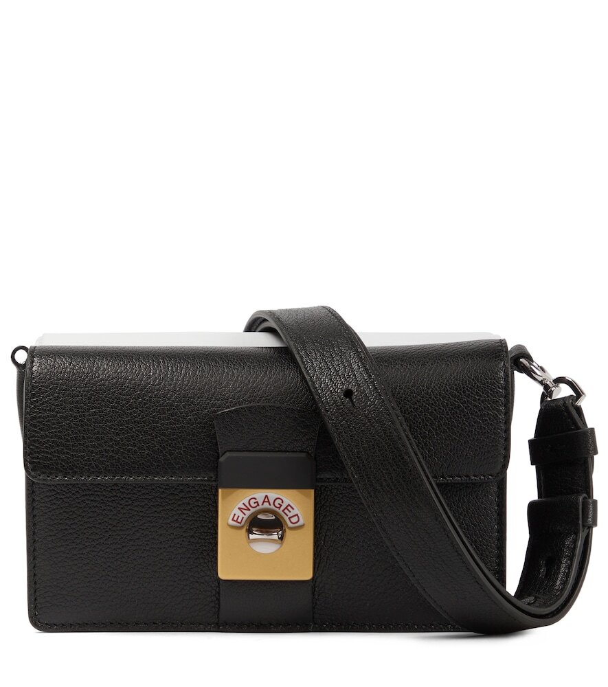 Maison Margiela New Lock Horizontal leather shoulder bag in black