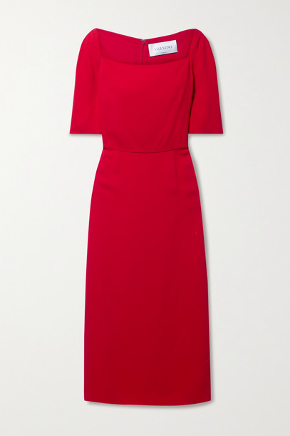 VALENTINO - Stretch-crepe Midi Dress - Red