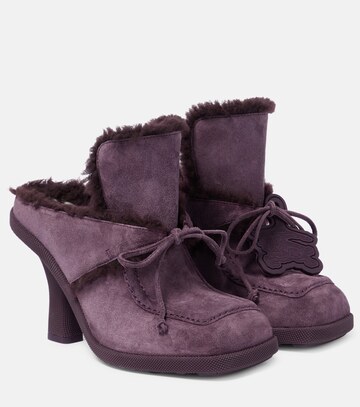 burberry shearling-lined suede mules in purple
