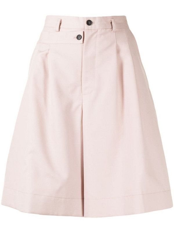Delada double-waistband wool-blend shorts in pink