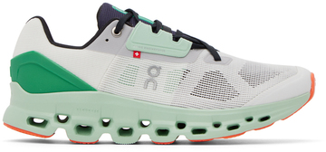 on white & green cloudstratus sneakers