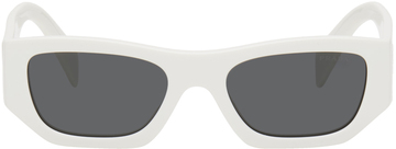 prada eyewear white logo sunglasses