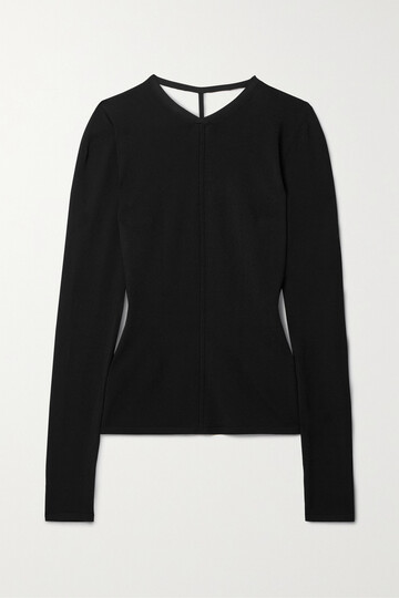 khaite - iskra open-back stretch-knit top - black