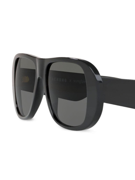 Alexa Chung x Sunglass Hut curved frames sunglasses in grey