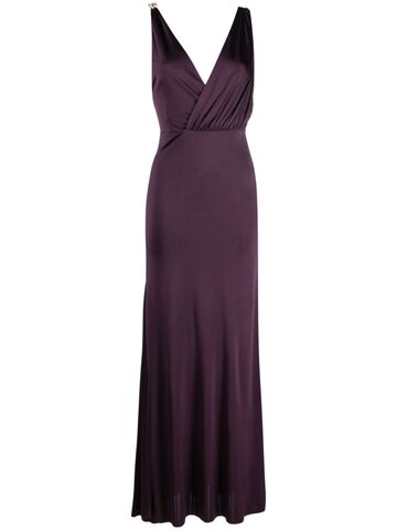 lanvin v-neck sleeveless maxi dress - purple