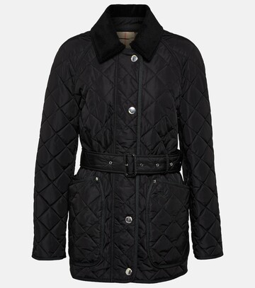burberry quilted belted jacket in black