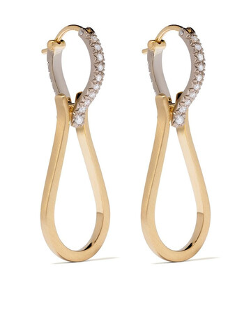 Hum 18kt white and yellow gold diamond drop earrings