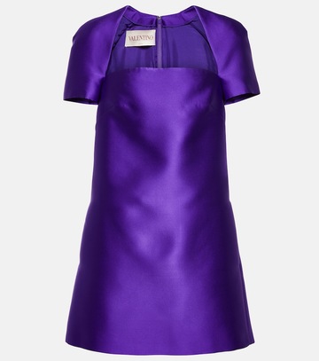 valentino duchesse satin minidress in purple