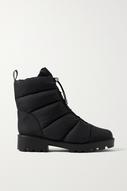 Porte & Paire - Quilted Shell Ankle Boots - Black