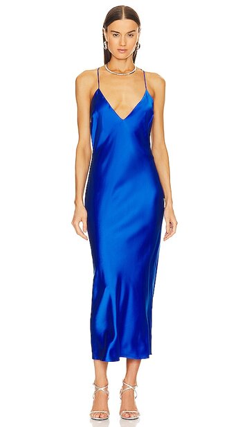 SER.O.YA Rowan Silk Maxi Dress in Royal in blue