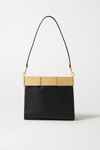 OROTON - Cassia Medium Leather Shoulder Bag - Black